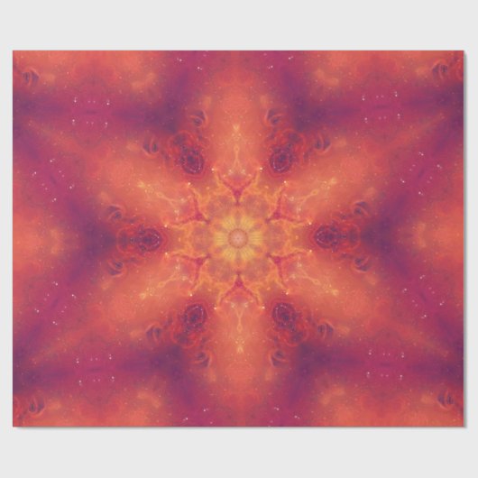 Flaming Fiery Phoenix Burning Snowflake Geschenkpapier (Flach)