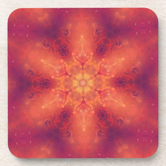 Flaming Fiery Phoenix Burning Snowflake Getränkeuntersetzer (Vorderseite)