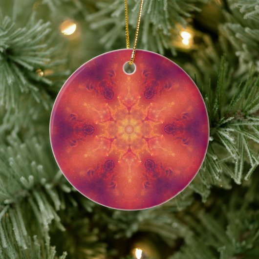 Flaming Fiery Phoenix Burning Snowflake Keramik Ornament (Baum)