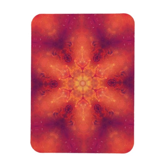 Flaming Fiery Phoenix Burning Snowflake Magnet (Vertikal)