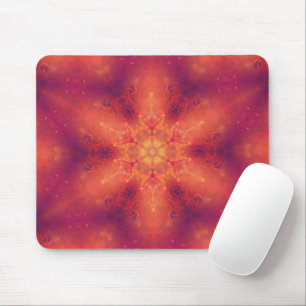Flaming Fiery Phoenix Burning Snowflake Mousepad