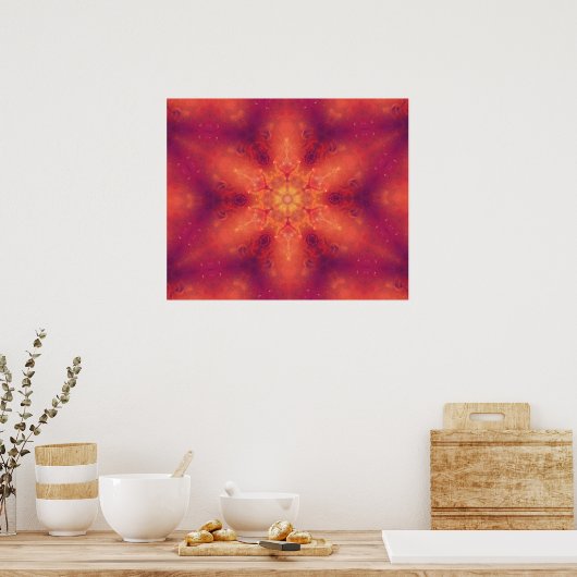 Flaming Fiery Phoenix Burning Snowflake Poster (Küche)