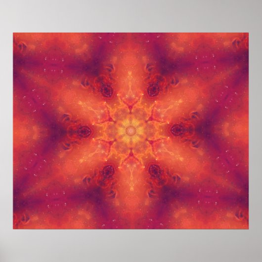 Flaming Fiery Phoenix Burning Snowflake Poster (Vorne)