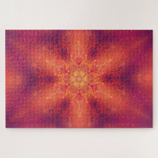 Flaming Fiery Phoenix Burning Snowflake Puzzle (Horizontal)