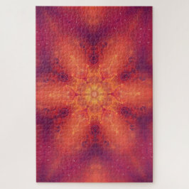 Flaming Fiery Phoenix Burning Snowflake Puzzle