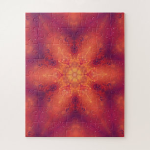 Flaming Fiery Phoenix Burning Snowflake Puzzle
