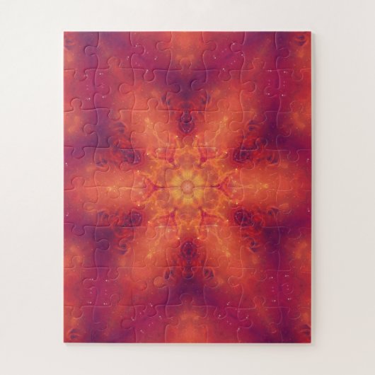 Flaming Fiery Phoenix Burning Snowflake Puzzle (Vertikal)