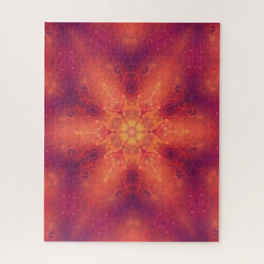 Flaming Fiery Phoenix Burning Snowflake Puzzle (Vertikal)
