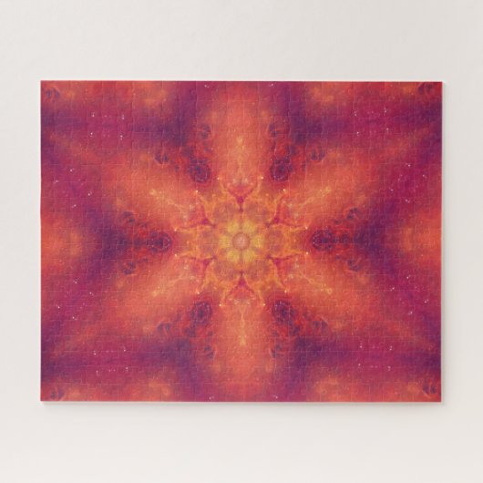 Flaming Fiery Phoenix Burning Snowflake Puzzle (Horizontal)