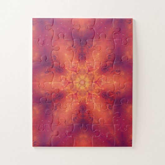 Flaming Fiery Phoenix Burning Snowflake Puzzle (Vertikal)