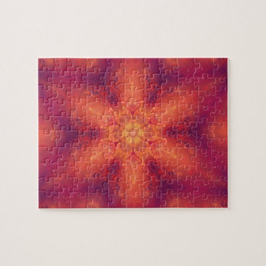 Flaming Fiery Phoenix Burning Snowflake Puzzle (Horizontal)