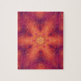 Flaming Fiery Phoenix Burning Snowflake Puzzle