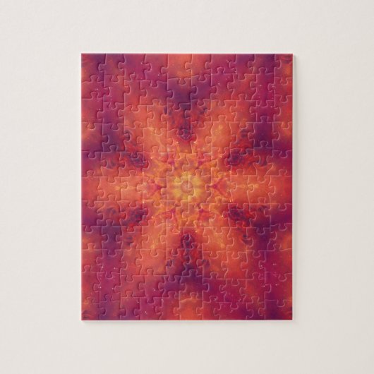 Flaming Fiery Phoenix Burning Snowflake Puzzle (Vertikal)