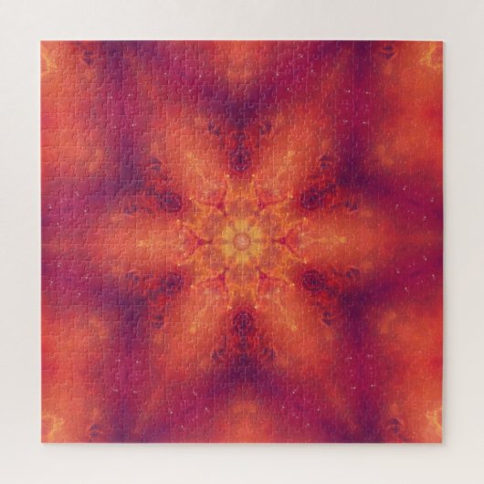 Flaming Fiery Phoenix Burning Snowflake Puzzle (Vertikal)