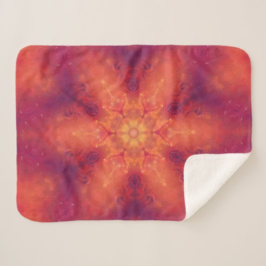 Flaming Fiery Phoenix Burning Snowflake Sherpadecke (Vorderseite (Horizontal))