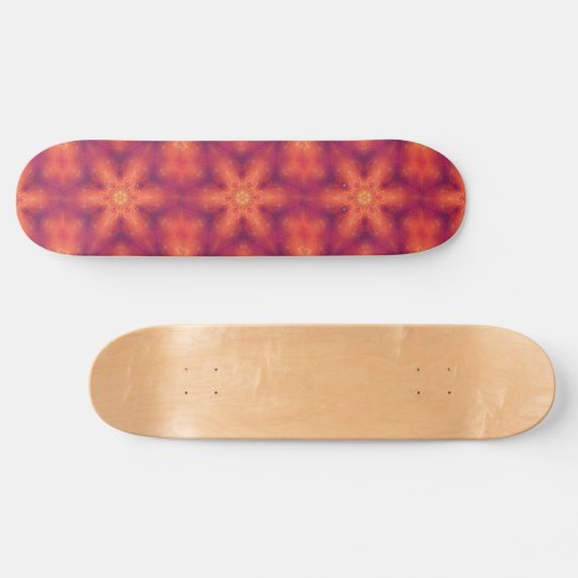 Flaming Fiery Phoenix Burning Snowflake Skateboard (Horizontal)