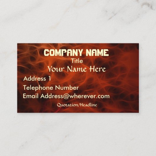 FLAMING FIRE FRAKTAL Business Card Visitenkarte (Vorderseite)