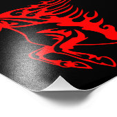 Flaming Fire Red Bronco Mustang Wild Horse Fotodruck (Ecke)