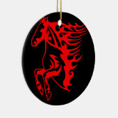 Flaming Fire Red Bronco Mustang Wild Horse Keramik Ornament (Rechts)