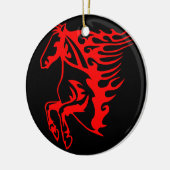 Flaming Fire Red Bronco Mustang Wild Horse Keramik Ornament (Links)