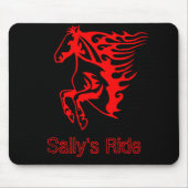 Flaming Fire Red Bronco Mustang Wild Horse Mousepad (Vorne)