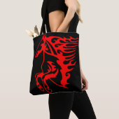 Flaming Fire Red Bronco Mustang Wild Horse Tasche (Von Nahem)