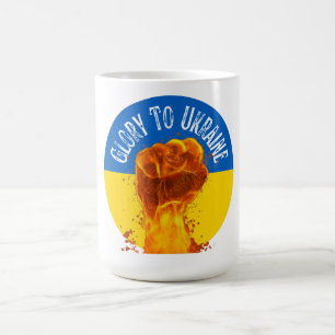 Flaming Fist Ukraine-Flagge Widerstand Kaffeetasse