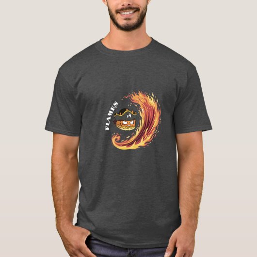 Flaming Flames Pirate T - Shirt - (Vorderseite)