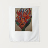 Flaming Flower Animation Small Tapestry Wandteppich (Vorderseite)
