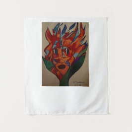 Flaming Flower Animation Small Tapestry Wandteppich