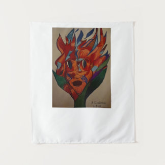 Flaming Flower Animation Small Tapestry Wandteppich
