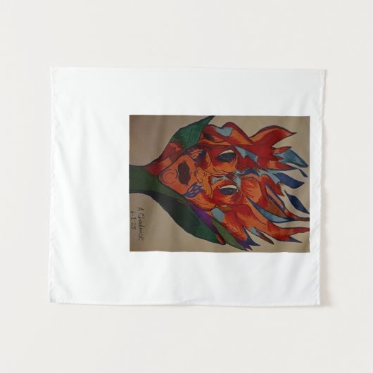 Flaming Flower Animation Small Tapestry Wandteppich (Vorderseite (Horizontal))