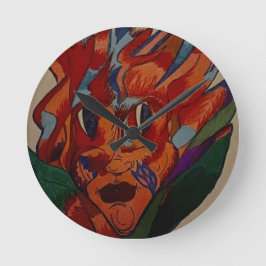 Flaming Flower Animation Wall Clock Runde Wanduhr