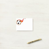 Flaming-Fußball-Ball - Nachhinweise Post-it Klebezettel (Auf Schreibtisch)