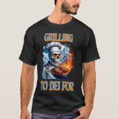 Flaming Grilling Skelett T-Shirt (Vorderseite)