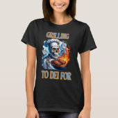 Flaming Grilling Skelett T-Shirt (Vorderseite)