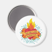 Flaming Heart Dia de los Muertos | Magnet (Vorderseite/Rückseite)