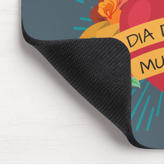 Flaming Heart Dia de los Muertos | Mousepad (Ecke)