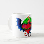 Flaming Heart Tattoo Flash Becher Kaffeetasse (Vorderseite Links)