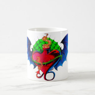 Flaming Heart Tattoo Flash Becher Kaffeetasse