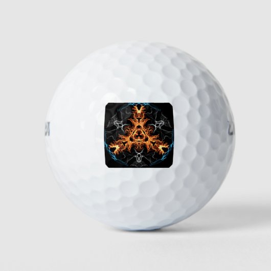 Flaming Heavy Metal Style Mandala Golfball (Vorderseite)