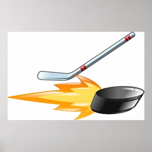 Flaming Hockey Puck Poster (Vorne)