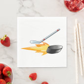 Flaming Hockey Puck Serviette