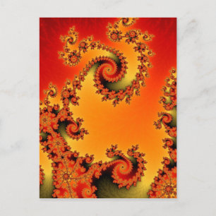 Flaming Hot Double Spiral Postcard Postkarte