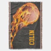 Flaming Hot Fiery Basketball Decke (Vorderseite Vertikal)