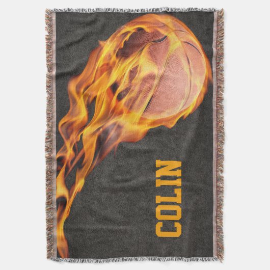 Flaming Hot Fiery Basketball Decke (Vorderseite Vertikal)