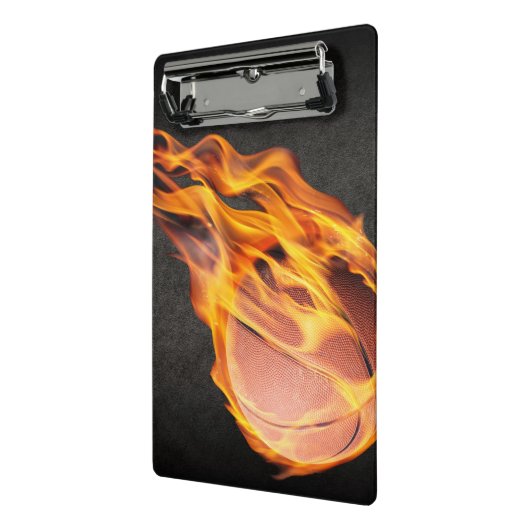 Flaming Hot Fiery Basketball Mini Klemmbrett (Gewinkelt2)
