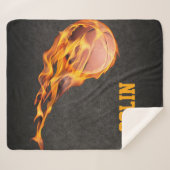 Flaming Hot Fiery Basketball Sherpadecke (Vorderseite (Horizontal))