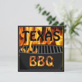 Flaming Hot Texas GRILLEN Grill Einladung (Stehend Vorderseite)