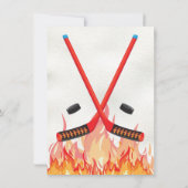 Flaming-Ice-Hockey-Skaten-Party Einladungen (Rückseite)